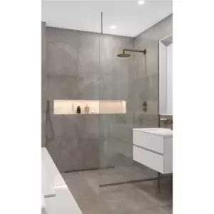 Frameless 1200mm Bronze Wet Room Shower Screen with Ceiling Support Bar - Live Your Colour