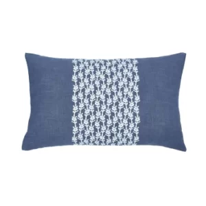 Fable Ellinor/Fleur Cushion 30cm x 50cm, Ink Blue