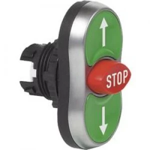 Triple head pushbutton Front ring PVC chrome plated Green Red Green