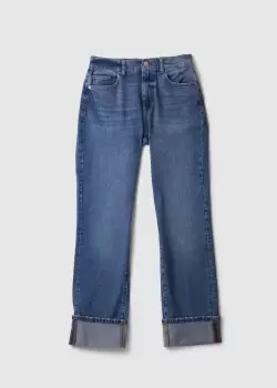 Dl1961 Womens Patti Straight High Rise Vintage Ankle Jeans In Oasis Cuffed