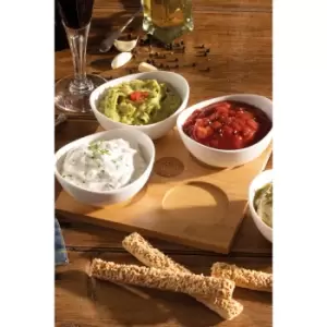 Hairy Bikers Bamboo Serving Board with 4 Dip Bowls