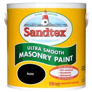 Sandtex Ultra smooth Black Smooth Masonry Paint 2.5L