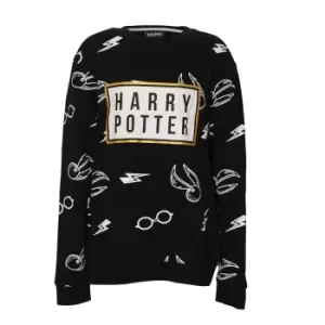 Harry Potter Girls Icons Sweatshirt (10-11 Years) (Black)