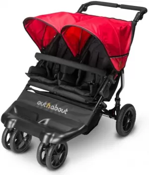 Out n About Little Nipper Double Stroller, Red