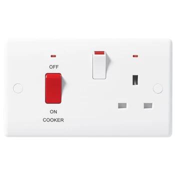 BG Nexus White Double Cooker Switch / Socket 45A - 870