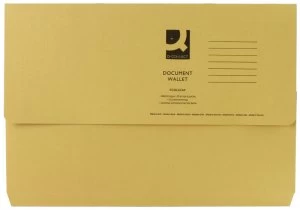 Q Connect Document Wallet Fc Yellow - 50 Pack
