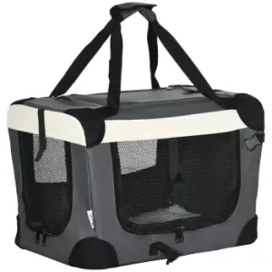 PawHut 51cm Foldable Pet Carrier for Cats and Miniature Dogs - Grey