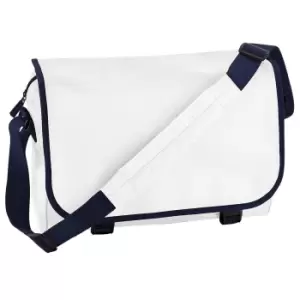 Bagbase Adjustable Messenger Bag (11 Litres) (one Size, White/French Navy)