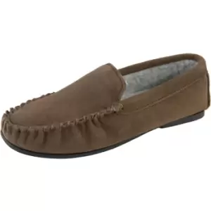 Eastern Counties Leather Mens Berber Fleece Lined Suede Moccasins (8 UK) (Taupe)