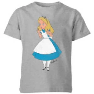 Disney Alice In Wonderland Surprised Alice Kids T-Shirt - Grey - 7-8 Years