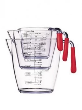 Colourworks Red Acrylic Measuring Jugs ; Set Of 3