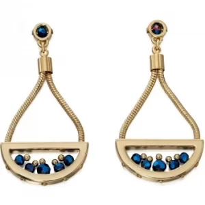 Ladies Fiorelli PVD Gold plated Cobalt Coloured Beads Earrings