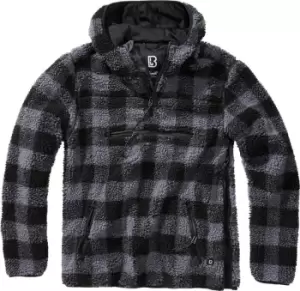 Brandit Teddyfleece Worker Pullover, black-grey, Size 2XL, black-grey, Size 2XL