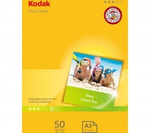 Kodak A3 Glossy Photo Paper - 50 Sheets