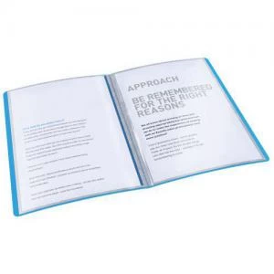 Choices Translucent Display Book, A4, 20 Pockets, 40 Sheet Capacity, Blue - Outer Carton of 10