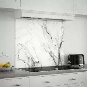 Carrara Marble Glass Kitchen Splashback 900mm X 750mm
