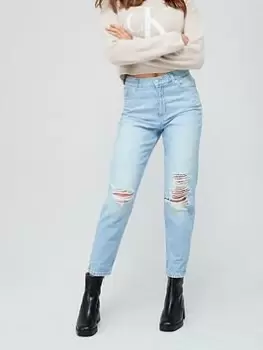 Calvin Klein Jeans Mom Jean Ankle - Blue Size 30, Women