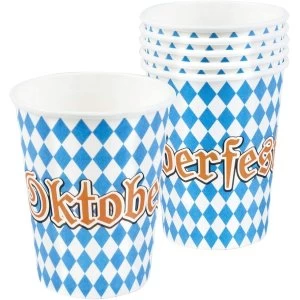 Oktoberfest Plastic Cups Blue/White (pack of 6)