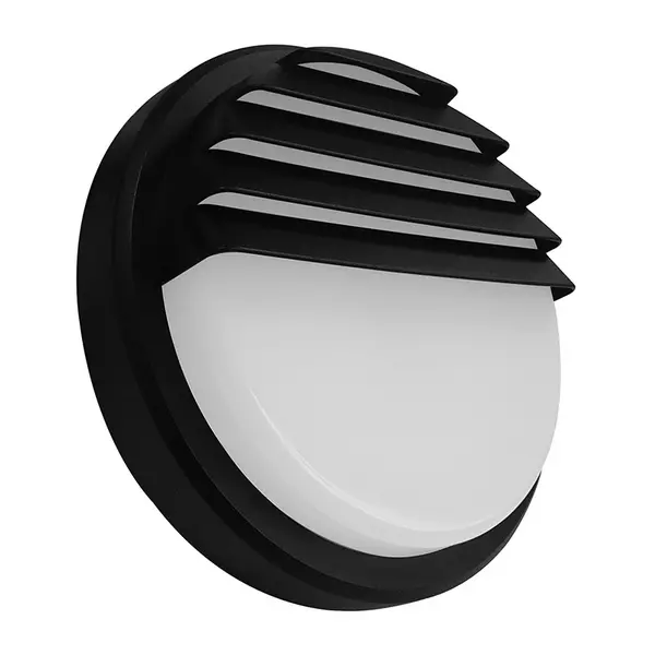 Eterna 14W 4000K Circular LED Ceiling/Wall Light With Louvered Trim - Black