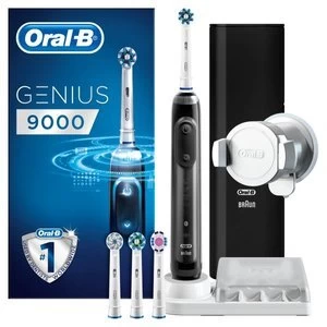 Oral B Genius 9000 Black Electric Toothbrush + 4 Brush Heads
