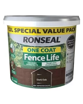 Ronseal One Coat Fence Life Dark Oak 12L