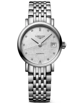 Longines Elegant Collection Silver Diamond Dial Steel Womens Watch L4.309.4.77.6 L4.309.4.77.6