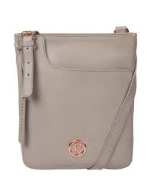 Pure Luxuries London Grey Kahlo' Leather Cross Body Bag