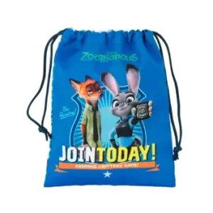 Disney Zootropolis Childrens/Kids Drawstring Character Lunch Bag (One Size) (Blue)