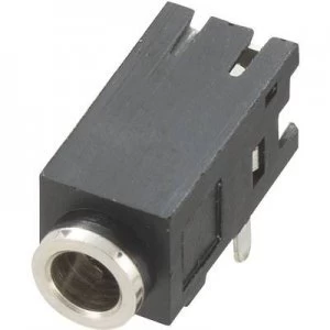 2.5mm audio jack Socket horizontal mount Number of pins 3 Stereo Black Conrad Components