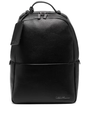 Calvin Klein Central Round Faux Leather Backpack - Black