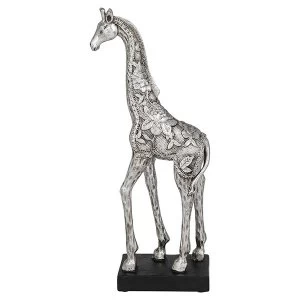 Silver Fleur Giraffe Small Ornament