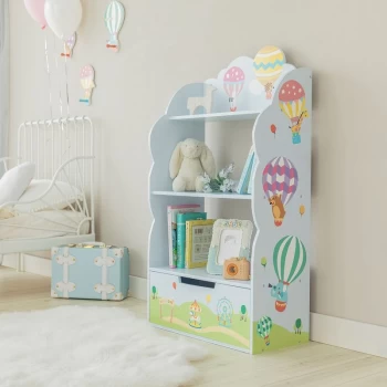 Fantasy Fields Hot Air Balloon Bookshelf Nursery Room Kids wooden Furniture Pastel TD-13124A - Blue/ Multi-color