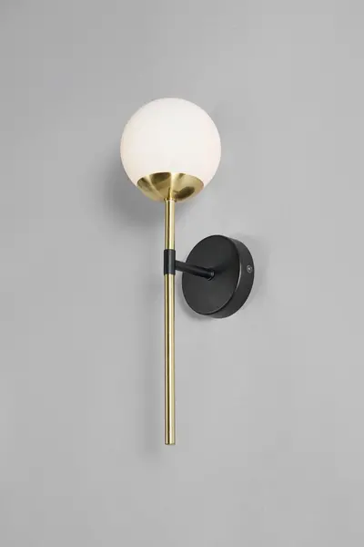 Spa Arles Single Globe Wall Light Satin Brass