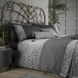 By Caprice Home Zsa Zsa Animal Jacquard Textured Duvet Cover Set, Slate, Single
