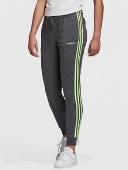 adidas Essentials 3 Stripe Pant, Dark Grey Heather, Size XL, Women