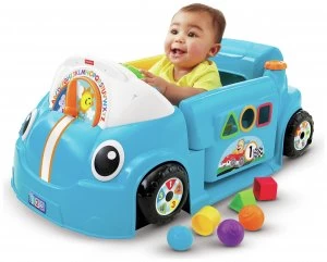 Fisher Price Laugh Learn Crawl a Round Car Blue
