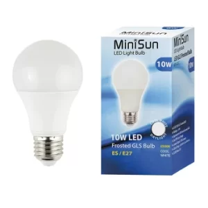 10 x 10W ES E27 Cool White LED GLS Bulbs