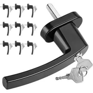 Window Handle Lockable With Lock Key Child Safety Steel Pin Length 35mm Black 10er Set (de) - Monzana