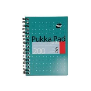 Pukka Pad Ruled Wirebound Mettalic Jotta Notepad 200 Pages A6 Pack of