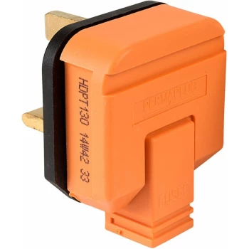 HDPT13O HDPT130 Plug 13A Thermoplastic - Orange - Masterplug