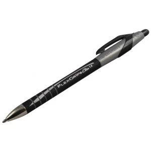 Paper Mate FlexGrip Elite Ballpoint Pen Retractable 1.4mm Tip 1.0mm Line Black Pack of 12