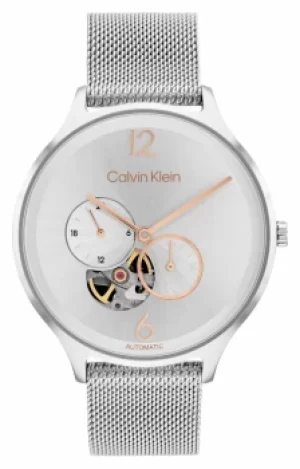 Calvin Klein 25200121 Silver Dial Stainless Steel Mesh Watch