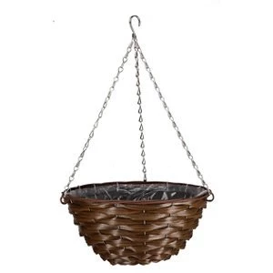 Smart Garden Faux rattan Plastic Hanging basket 35cm