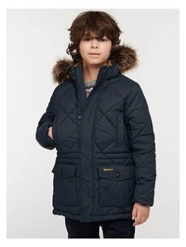 Barbour Boys Holburn Quilt Coat - Navy, Size Age: 6-7 Years