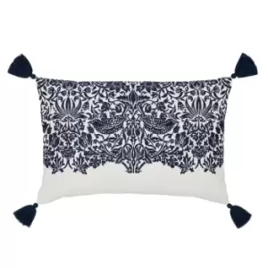 Morris and Co Acanthus - Pimpernel Embroidered Cushion - Blue