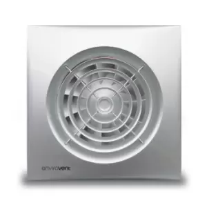 Envirovent Silent 100mm Silver 4" Ultra Quiet WC & Bathroom Standard Extractor Fan - SIL100SS