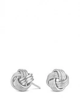 Simply Silver Polished Rope Knot Stud Earring
