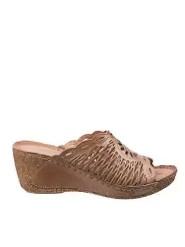 Riva Reggio Wedge Sandals - Tan, Size 5, Women