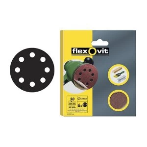 Flexovit Hook & Loop Sanding Discs 115mm Coarse 50G (Pack of 6)