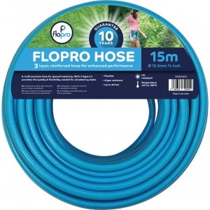 Flopro Garden Hose Pipe 1/2" / 12.5mm 15m Blue